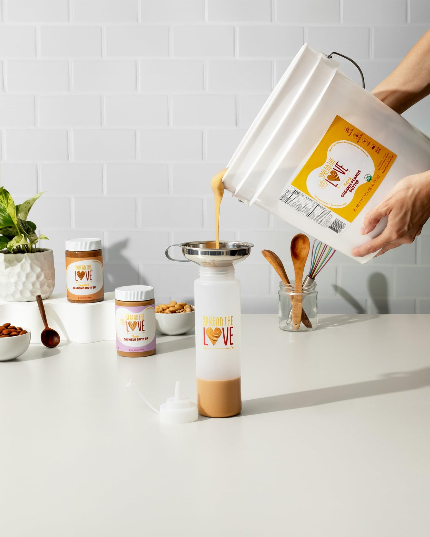 Spread The Love NAKED Organic Peanut Butter (Organic, All Natural, Vegan, Gluten-free, Creamy, Dry-Roasted, No added salt, No ad