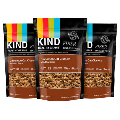 KIND Healthy Grains Clusters, Cinnamon Granola, Healthy Snacks, Gluten Free, 3 Count