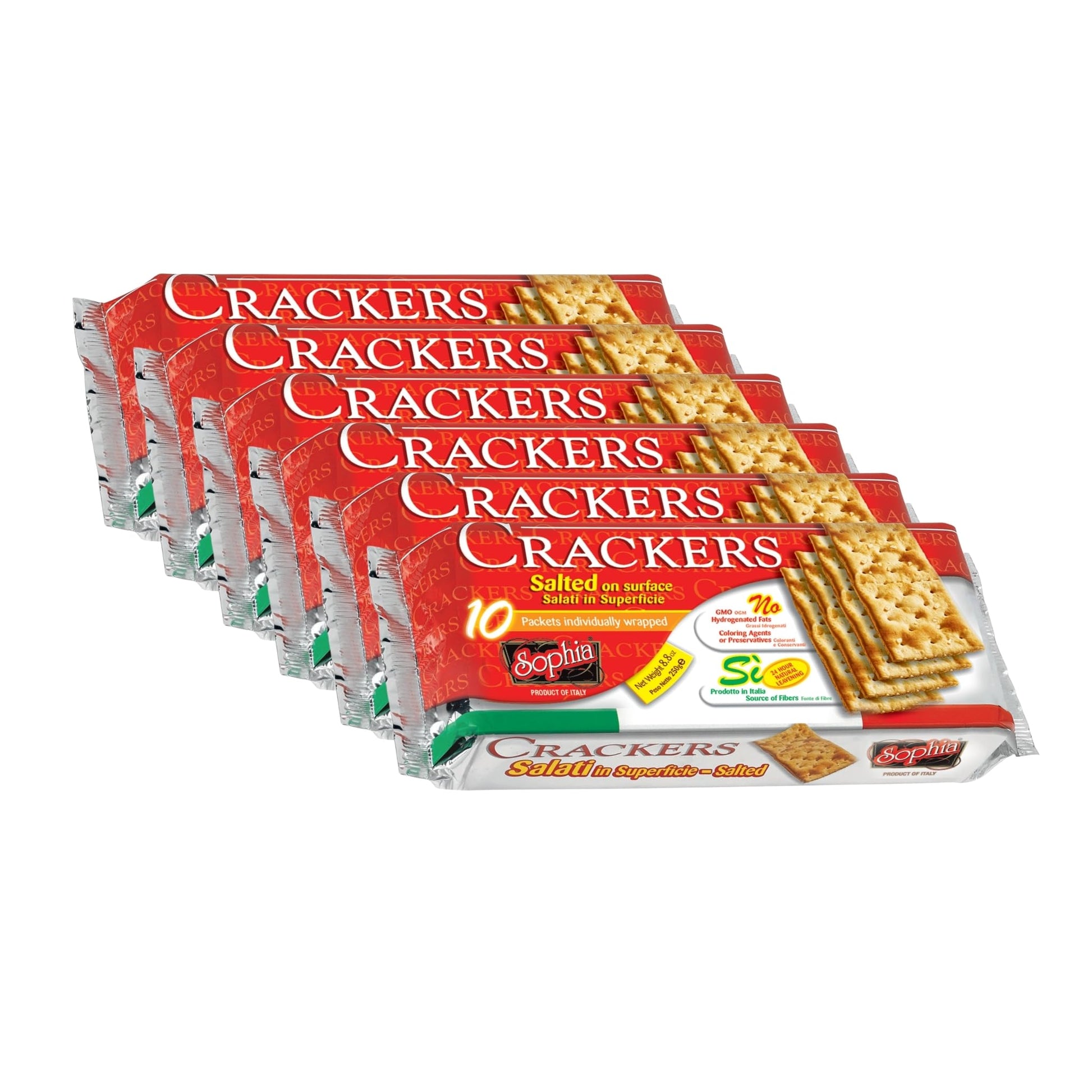 Sophia Cracker Italian Salted 8.8oz (6-pack) | Italian Crackers for Cheese Board & Snacks | Pantry Staples for Charcuterie & Tra