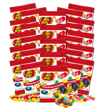 25 Mini Packs Jelly Belly Jelly Beans, Gift of Assorted Flavors .35-oz Fun Size (Individually Bagged for Stocking Stuffers, East