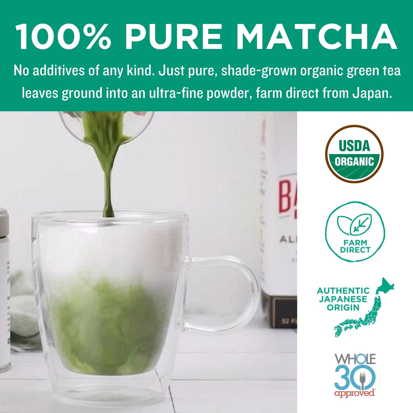 Jade Leaf Matcha Organic Ceremonial Grade Green Tea Powder - Barista Edition For Cafe Quality Tea & Lattes - Authentic Japanese Origin (3.53 Ounce Tin)