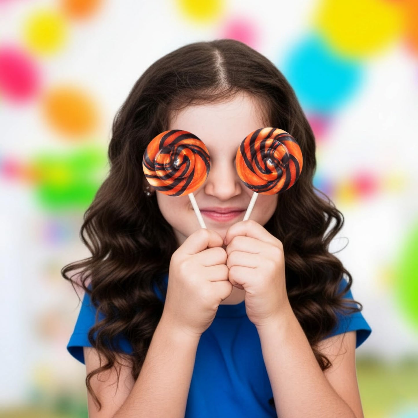 Orange and Black Swirl Lollipops  Pack of 24 Pieces Suckers Individually wrapped  Ideal Lollipops Bulk Supply for Candy Buffets and Trick or Treat Bags  Vibrant Swirl Suckers for Easy Sharing