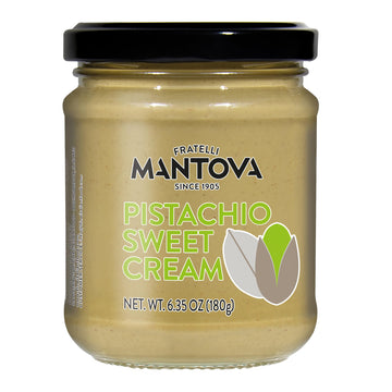 Mantova Pistachio Sweet Cream - Authentic Italian Pistachio Spread  Gourmet Pastry & Croissant Filling  Dessert Topping  Nut Butter  Made In Italy  6.35 Oz (Pack Of 1)