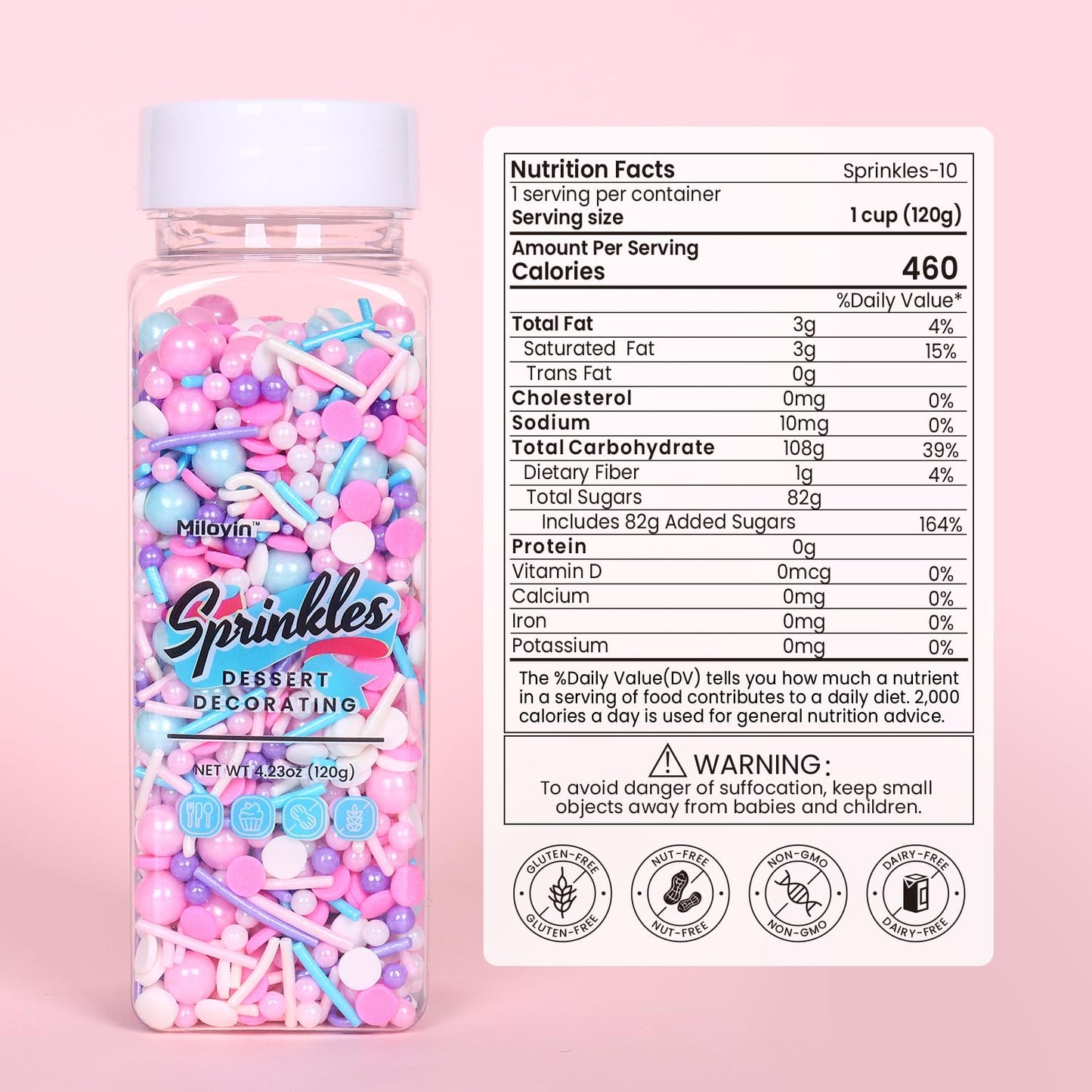 Edible Pink Sprinkle For Cake Decorating, Pink Blue Pearl Sprinkles, Jimmy Sprinkles, Perfect For Baking, Cake, Cupcakes, Macaro