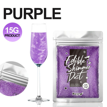Purple Edible Glitter For Cocktails Easter Luster Dust Edible Cake Glitter 15G Food Grade Drinks Shimmer Powdered For Cake Cupca