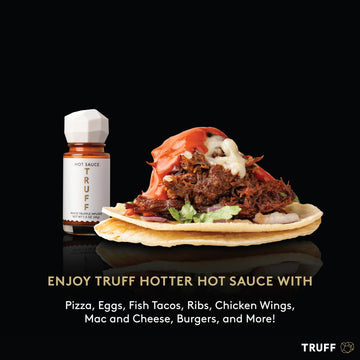 TRUFF White Truffle Hot Sauce 4-Pack Mini Set, Portable Travel Bottles, White Truffle and Red Chili Peppers with Coriander, Gift