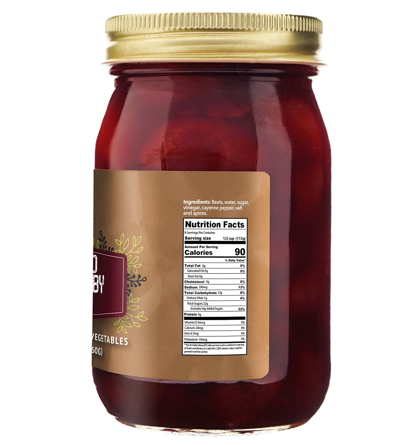 Green Jay Gourmet Fresh Spicy Pickled Baby Beets - Grandmas Spicy Recipe - Spicy, Tangy, and Vinegary Brine - Simple Natural Ing