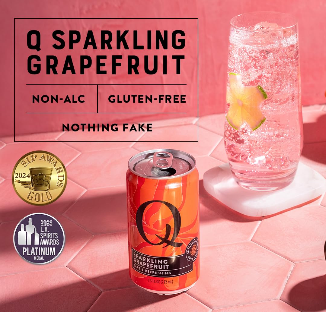 Q MIXERS Sparkling G fruit Mixer, Natural, 7.5 Fl Oz (Pack of 24), Model CAN-LTN75-SHP