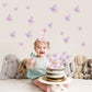 Set Of 66 Pack Purple Gold Cupcake Toppers Mixed Size&Colour 3D Butterfly Cake Picks Decorations With Dot Glue And Support Stick