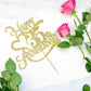 Yetxel Gold Glitter Cake Topper - 35th Anniversary Decoration - Paper - Ideal for Wedding & Birthday Celebrations - 35th Celebration