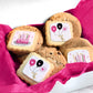Happy Birthday Gift Basket Cookies Chocolate Chip Cookie Fudge Filled For Her Women Girls Kids | Individually Wrapped Pink Treat Food Package