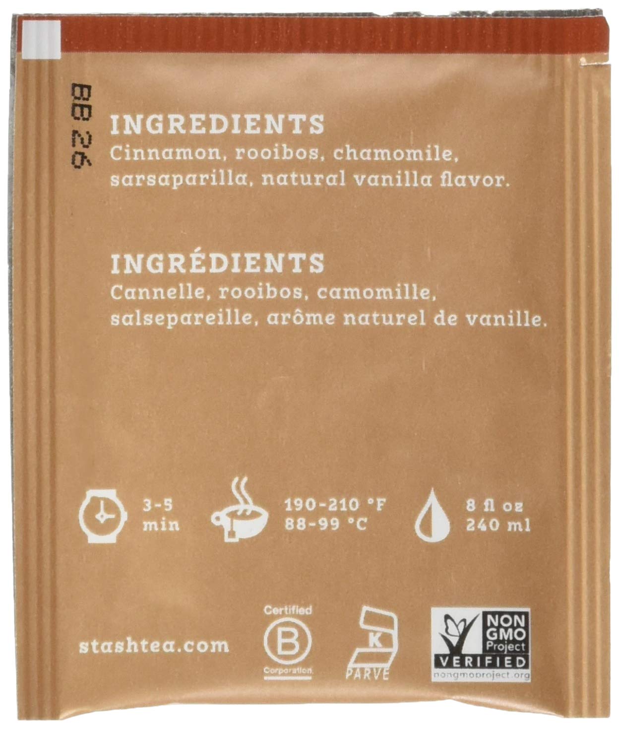 Stash Tea Cinnamon Vanilla Herbal Tea - 100 Count Tea Bags - Model 79810
