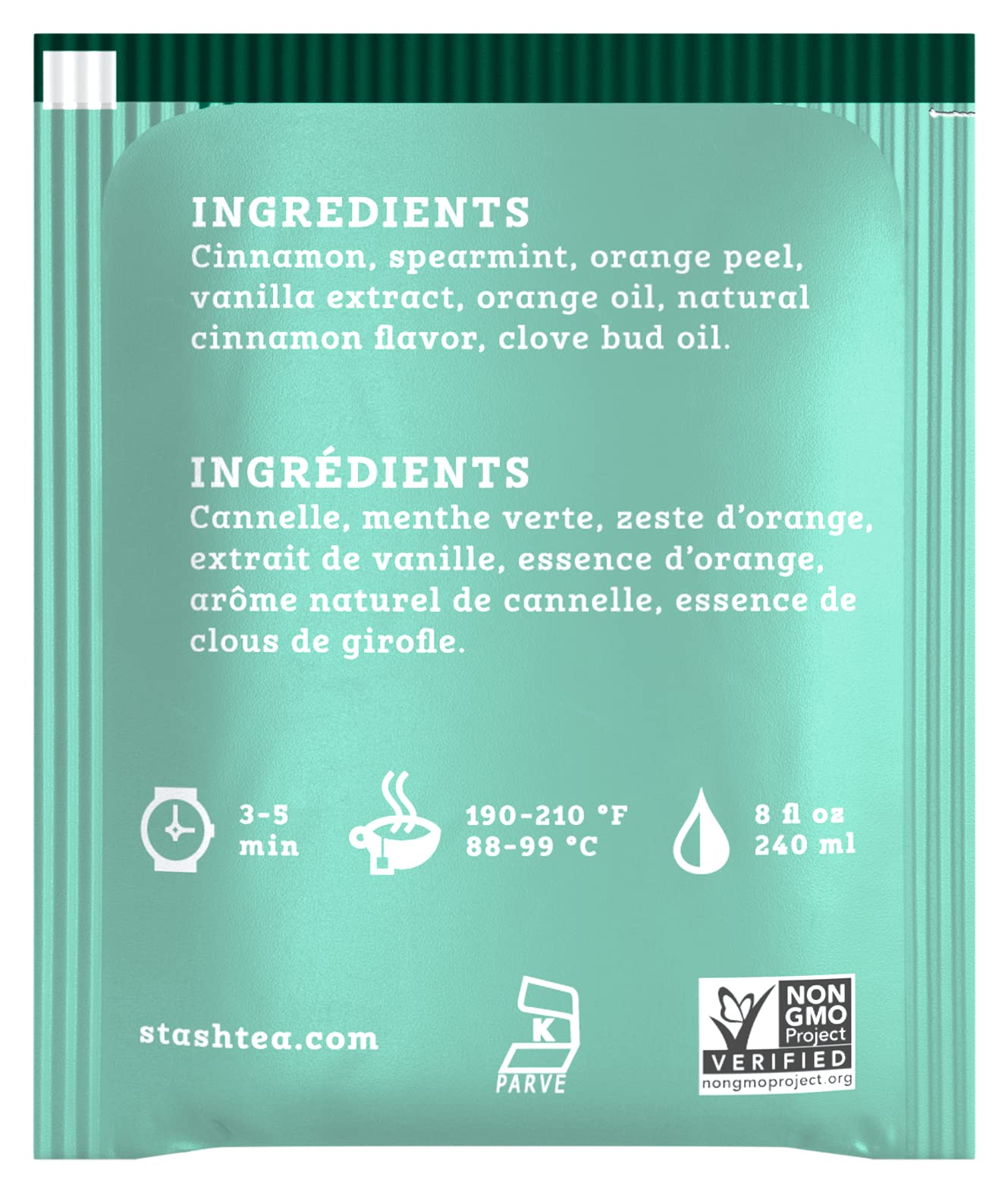Stash Tea Christmas Eve Herbal Tea - Naturally Caffeine Free  Non-GMO Project Verified enhanced Tea with No Artificial Ingredients  100 Count (BULK PACKAGING)