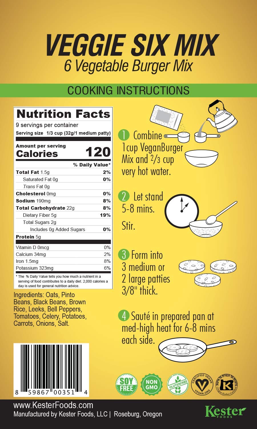 Vegan Burger Vegan Burger (9 Patties) - 10.2 Ounce Pack - Plant-Based Protein