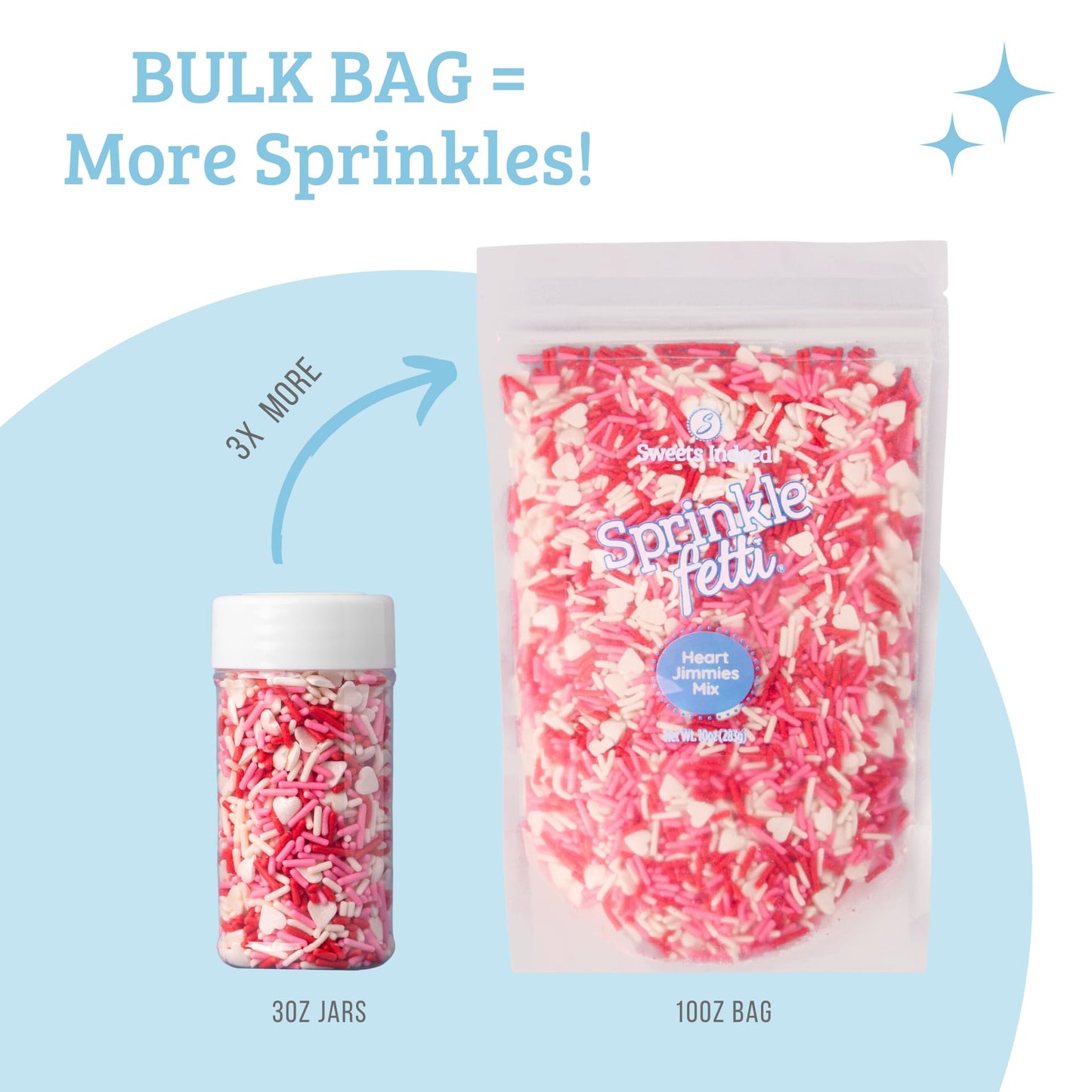 Sweets Indeed Edible Sprinkle Mix, 10 oz, Cake Decorations, Sweatheart Jimmies