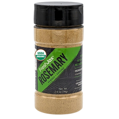 FreshJax Organic Ground Rosemary Powder - 2.6 oz Dried Rosemary Leaves, Non-GMO, Gluten-Free, Keto, Paleo - No Preservatives - A