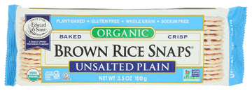 Edward & Sons, Rice Snaps Plain Unsalted Organic, 3.5 Ounce