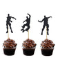 36 Pcs Glitter Black Video Game Cupcake Toppers Dance Cupcake Toppers For Gaming Themed Birthday Cake Decoration Party Supplies