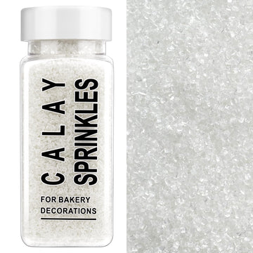White Sanding Sugar Sprinkles, 4.6 oz Edible Sparkling Sugar Crystals for Baking Topping, Cupcakes, Cookies, Ice Cream & Cake De