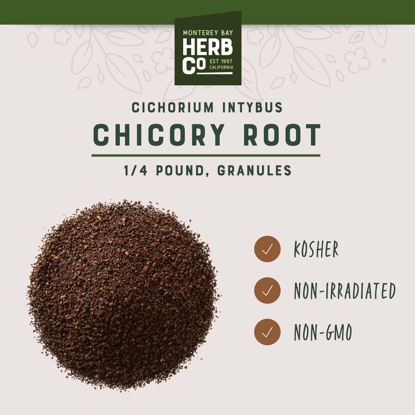 MONTEREY BAY HERB CO Roasted Chicory Root Coffee Substitute & Herbal Tea Blend 1/4 lb