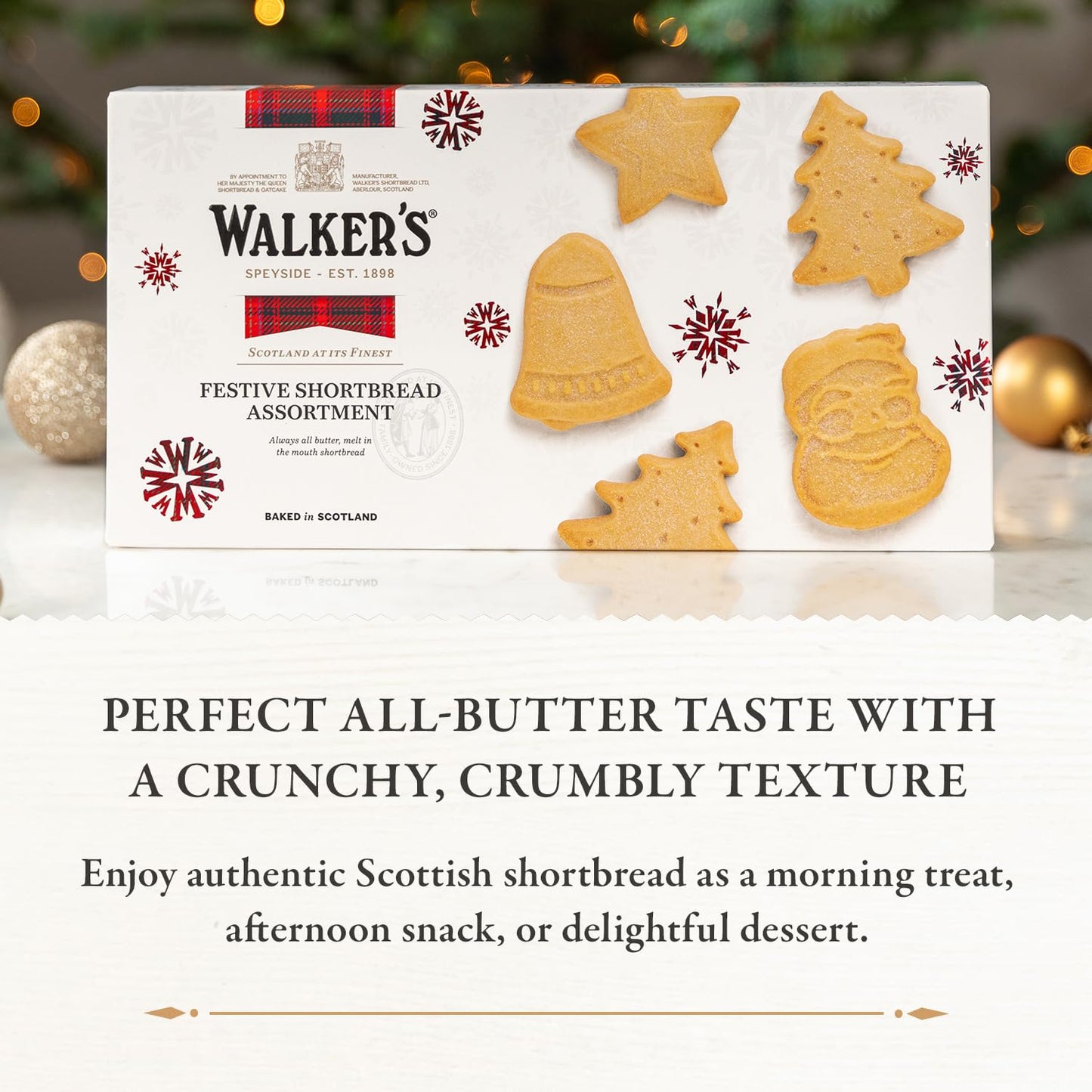 Walkers Assorted Shortbread Cookies In Festive Shapes - Pack Of 2 Shortbread Cookie Boxes - Includes Christmas Tree, Bell, Star