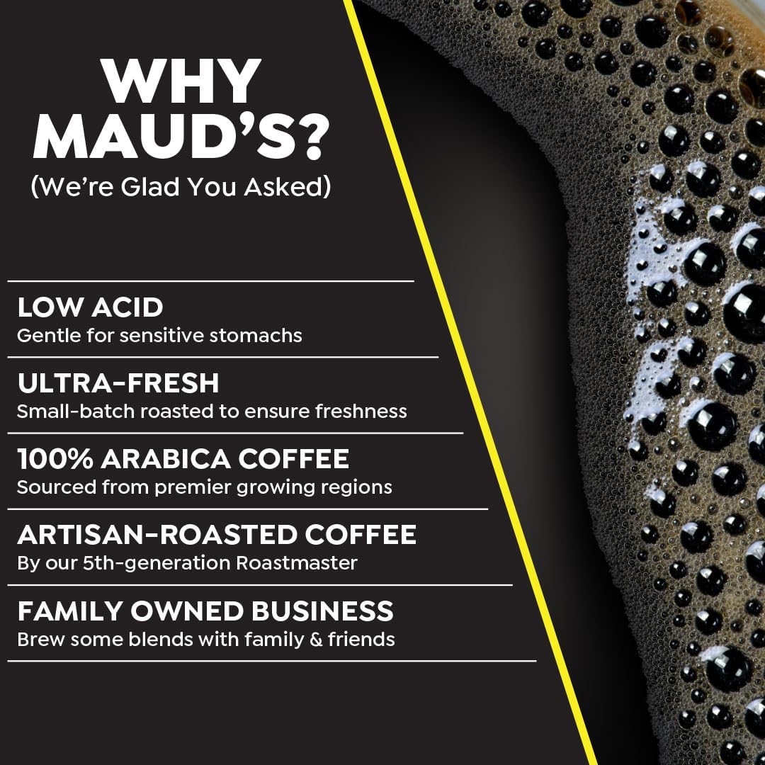 Mauds Worlds Strongest Decaf Coffee Pods  50ct  Decaffeinated Dark Roast Coffee in Recyclable Single Serve Pods - 100% Arabica Coffee  Compatible with Keurig K Cups Maker