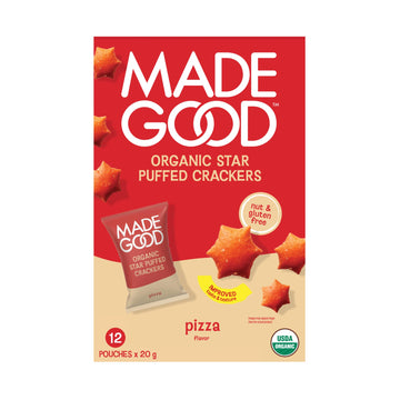 MadeGood Organic Pizza Star Puffed Crackers Multipack, 12ct x 0.7oz