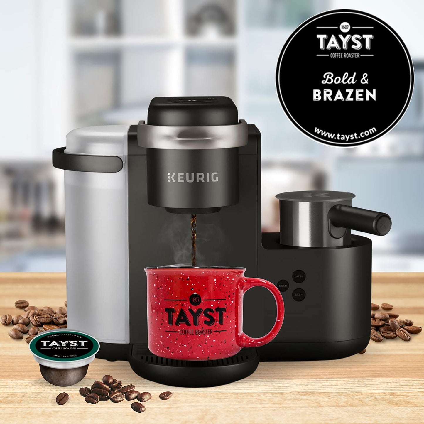 Tayst Coffee Pods, Bold & Brazen Dark Roast, K Cups Compatible With Keurig Coffee Maker, Sustainable Single Serve, Pack Of 30