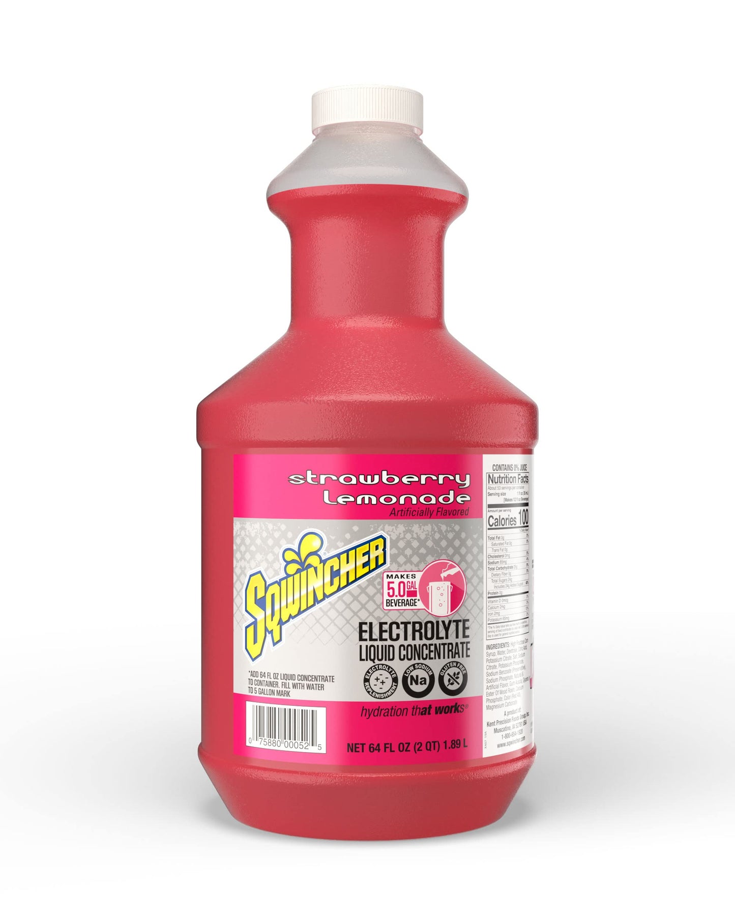 Sqwincher Liquid Concentrate | Strawberry Lemonade Flavored | Low Calorie | Low Sodium | Electrolyte Replenishment Hydration Dri