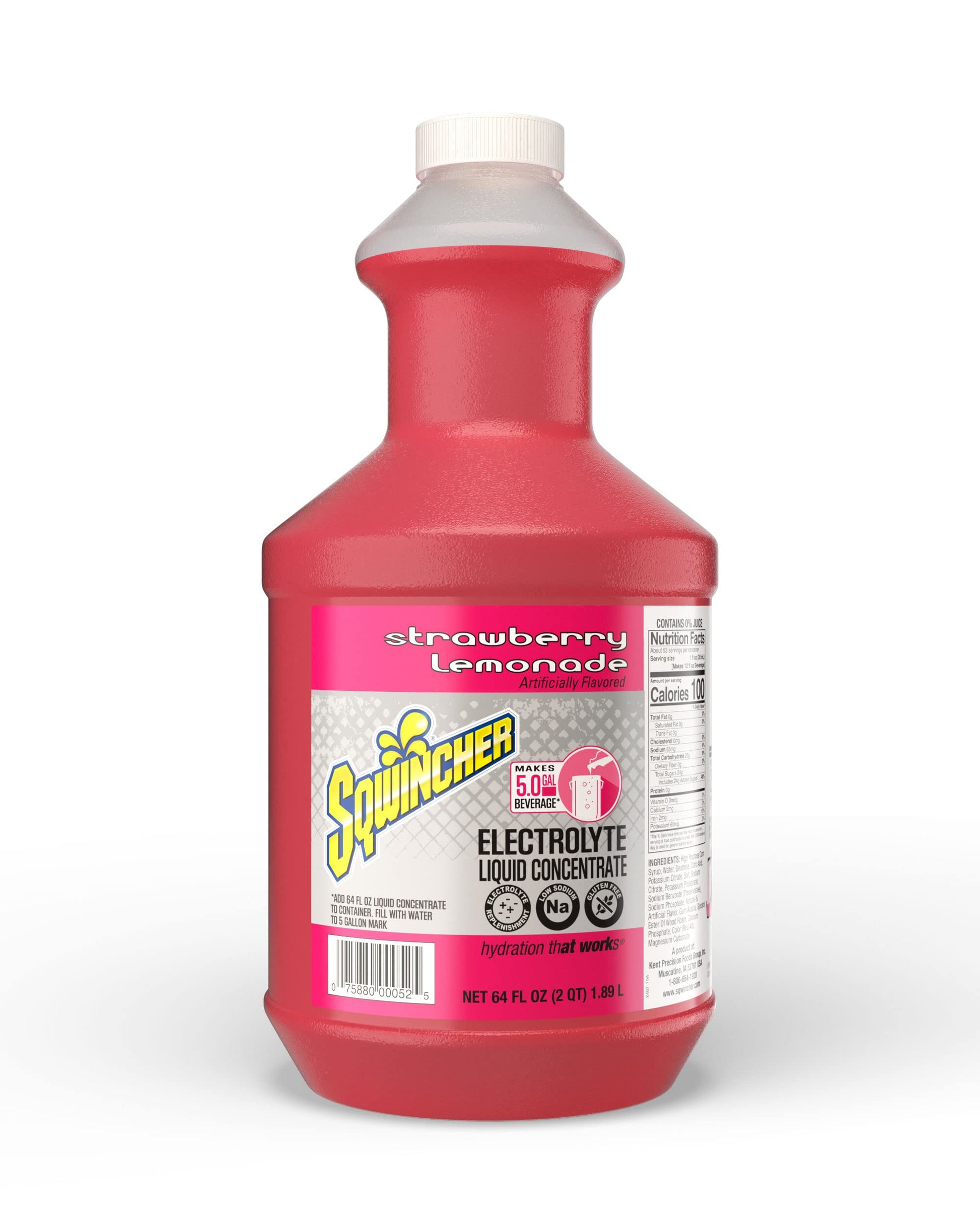 Sqwincher Liquid Concentrate | Strawberry Lemonade Flavored | Low Calorie | Low Sodium | Electrolyte Replenishment Hydration Dri