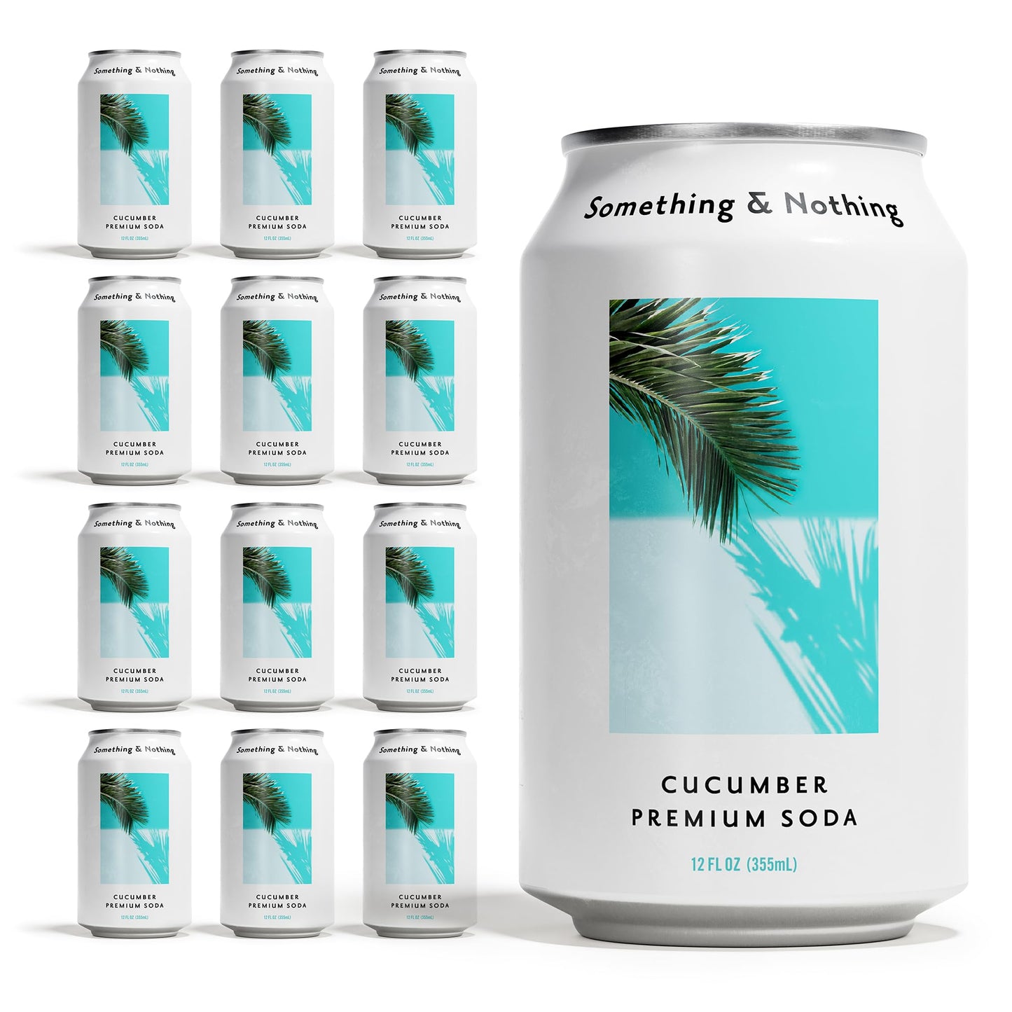 Something & Nothing Sparkling Water - Flavoured, Vegan, Low Calorie, 350ml Cans, Pack of 12, Grape & Lemon Juice, Cucumber