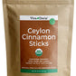 Viva Doria Organic Ceylon Cinnamon Sticks, 5'' Cut, Alba Grade, True Cinnamon, 16 Oz, | 70-75 Sticks | 100% Raw From Sri Lanka