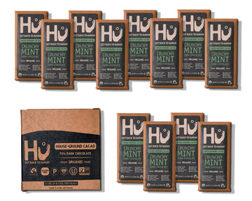 Hu Chocolate Bars | 12 Pack Crunchy Mint Chocolate | Natural Organic Vegan, Gluten Free, Paleo, Non GMO, Fair Trade Dark Chocola