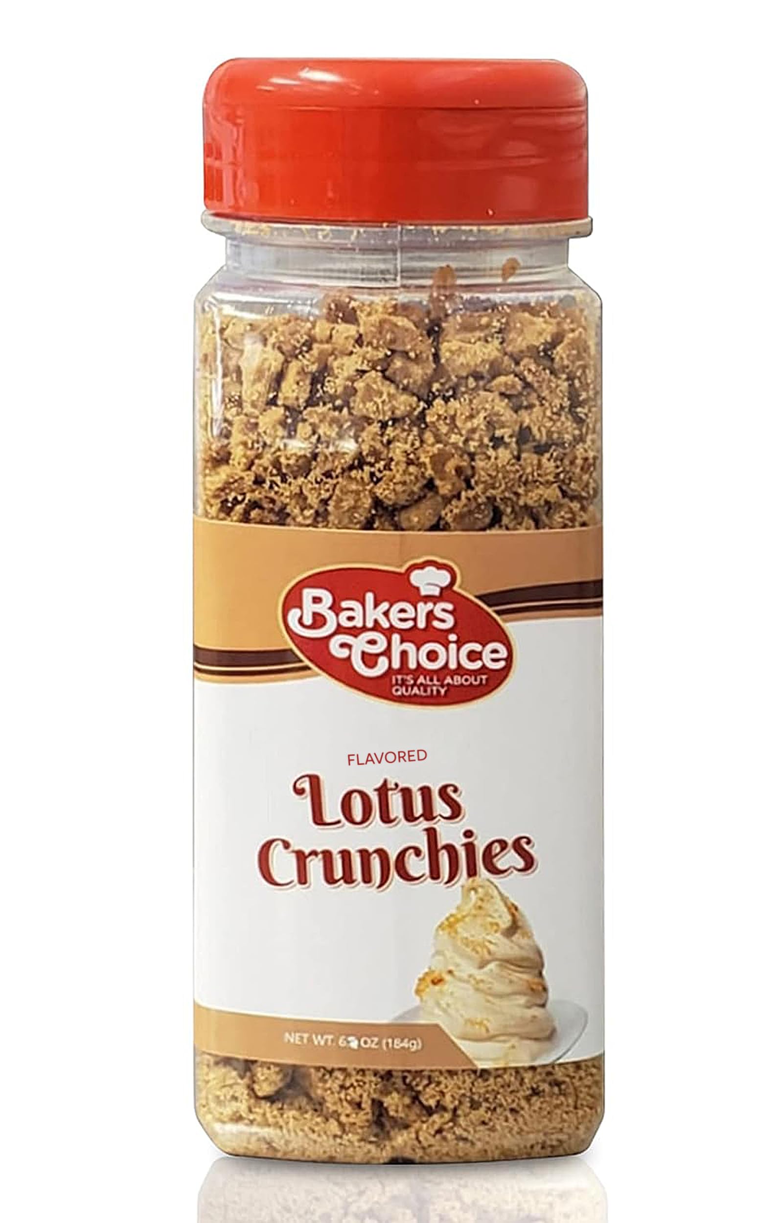 BakerS Choice Lotus Crunch Topping - Lotus Flavored Crunchy Sprinkles For Ice Cream Sundae Toppings - 6.5 Oz. - Dairy Free  Kosher - Bakers Choice