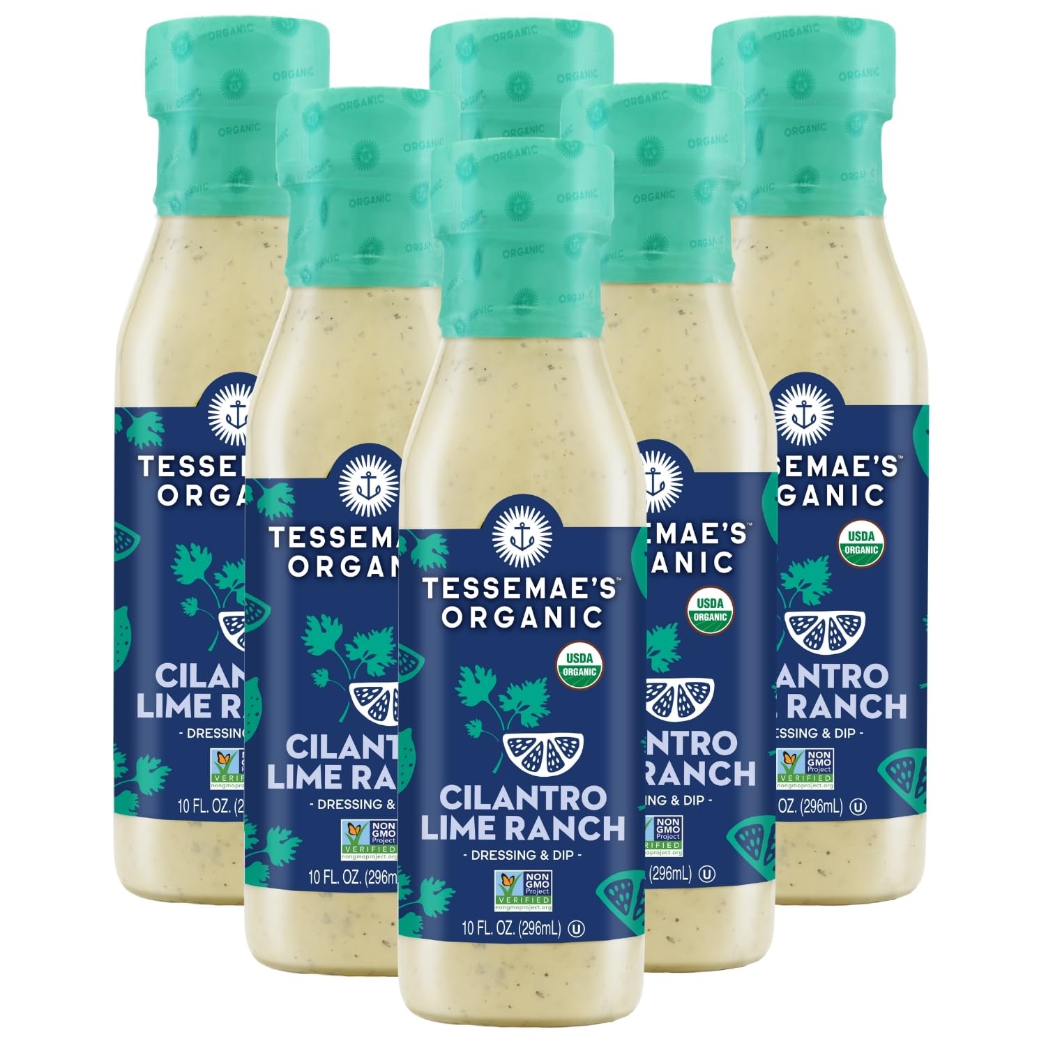 Tessemae's All Natural Salad Dressing - Fresh Flavors for Every Plate (6 pack, CILANTRO LIME RANCH)