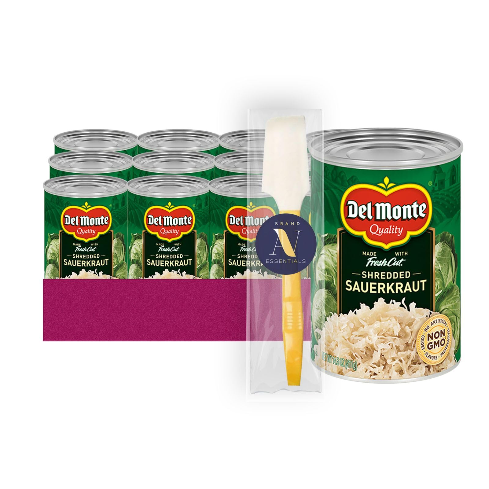 Del Monte Shredded Sauerkraut Canned Vegetables 12-Pack, 14.5 oz Can