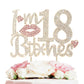 Laskyer I'M 18Th Funny Birthday Pink Rhinestone Cake Topper - Happy 18Th Birthday Cheers To 18 Years Old Eighteen Bday Party Met