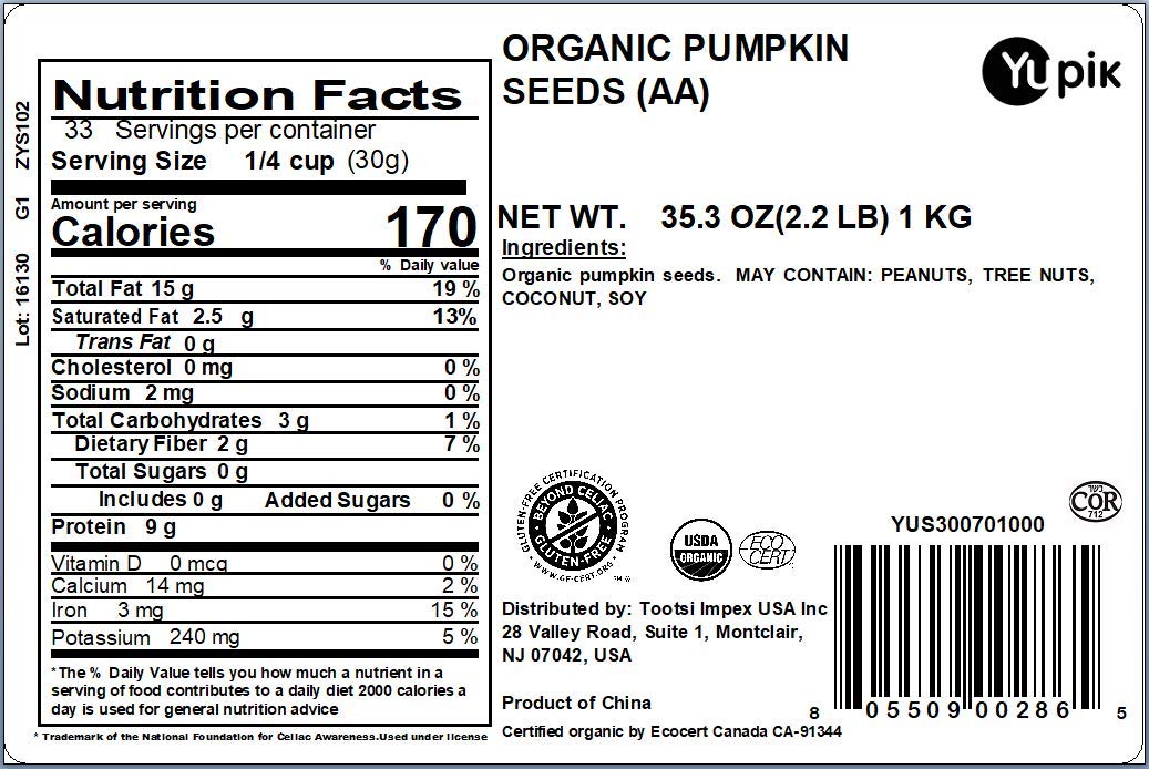 Yupik Organic Raw Pumpkin Seeds, No Shell, 2.2 lb, Gluten-Free, Non-GMO, Vegan, Healthy Snacks, Plant-Based Protein, Salt-Free Pepitas
