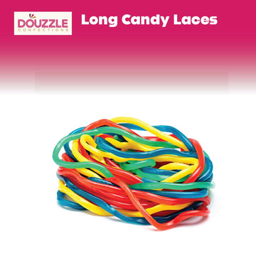 DOUzzle Back To School Lasso Licorice Laces Candy Shoe Strings Rainbow Multi Flavored Mix (3.5 OZ - 1 Pack) Goodie Bag Stuffer,