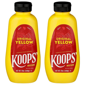 Koops  Original Yellow Mustard - Gourmet Mustard, Gluten-Free, Kosher, Made in USA, From Quality Mustard Seeds, Yellow Mustard 