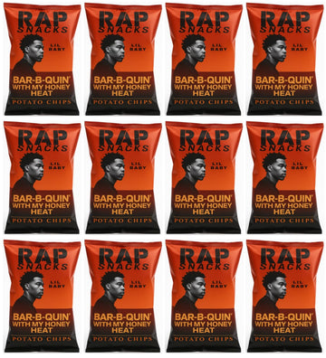 Rap Snacks Potato Chips 1 oz (Lil Baby Bar-B-Quin With my Honey Heat) Pack of 12