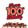 Happy 100th Birthday Cake Topper Fluorescent Flashing Night Out Hen Movie Nightclub Theme Decor Supplies Woman Man Happy Birthda