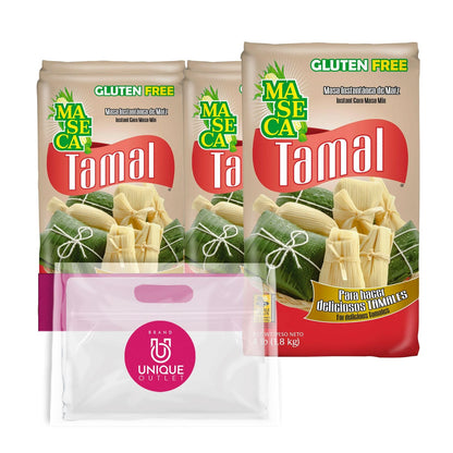 Maseca - Unique Outlet Bundle: 4-Pack of Tamal Instant Corn Masa Flour 4 lb Gluten Free + 1 Utility Prop
