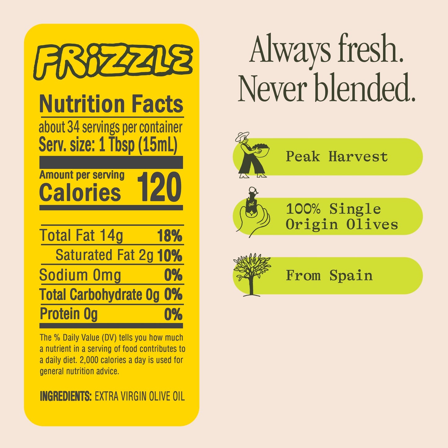 Graza Frizzle High Heat Cooking Oil - Neutral Flavor, 25.3 Fl Oz (750ml), Single Origin Olive Oil from Spain