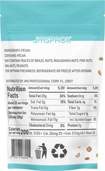 Jmspack - Pecan Natural Halves, 16 Ounces (1 Lb)