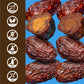 Realsy Pitted & Stuffed Medjool Dates, Organic Dates With No Sugar Added, Gluten-Free, Vegan, Good Source Of Fiber, Low Glycemic Index, All Natural Healthy Snack (Variety 6 Pack)