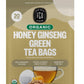 FGO Organic Honey Ginseng Green Tea, 20 Count, Eco-Conscious Tea Bags, Resealable Bag, Packaging May Vary (Pack of 1)