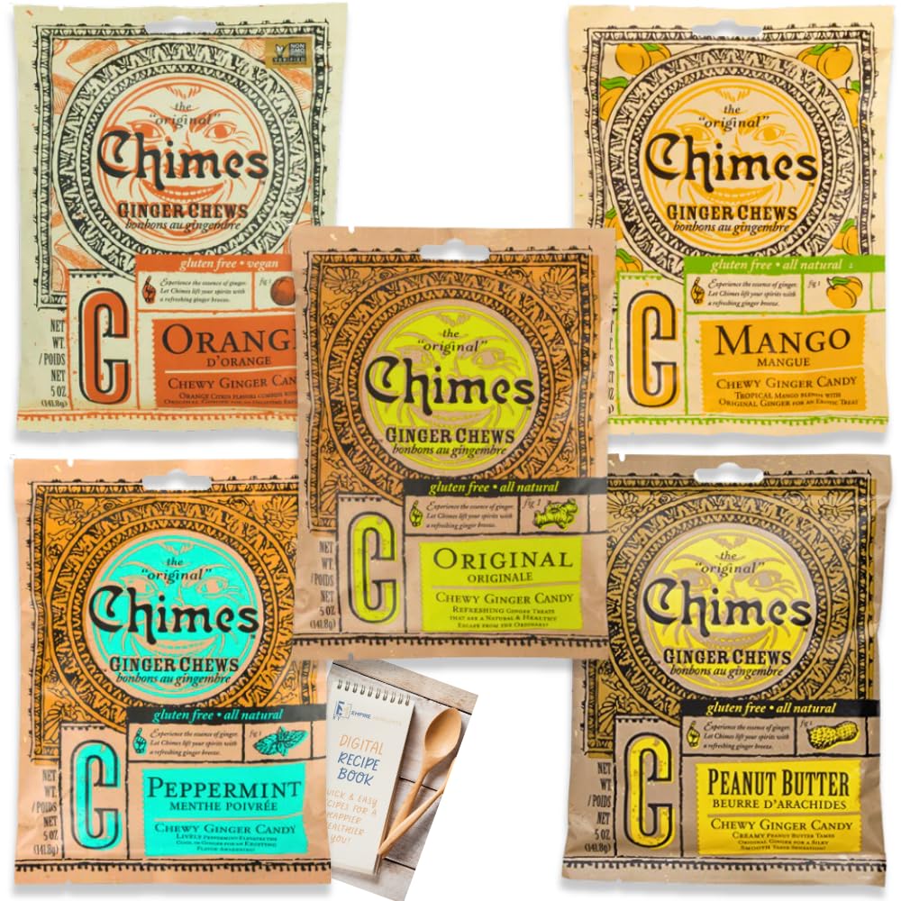 Empire Mercante Chimes Ginger Chews Variety Pack, 5 Flavors, Vegan, Gluten Free, 25 oz Total