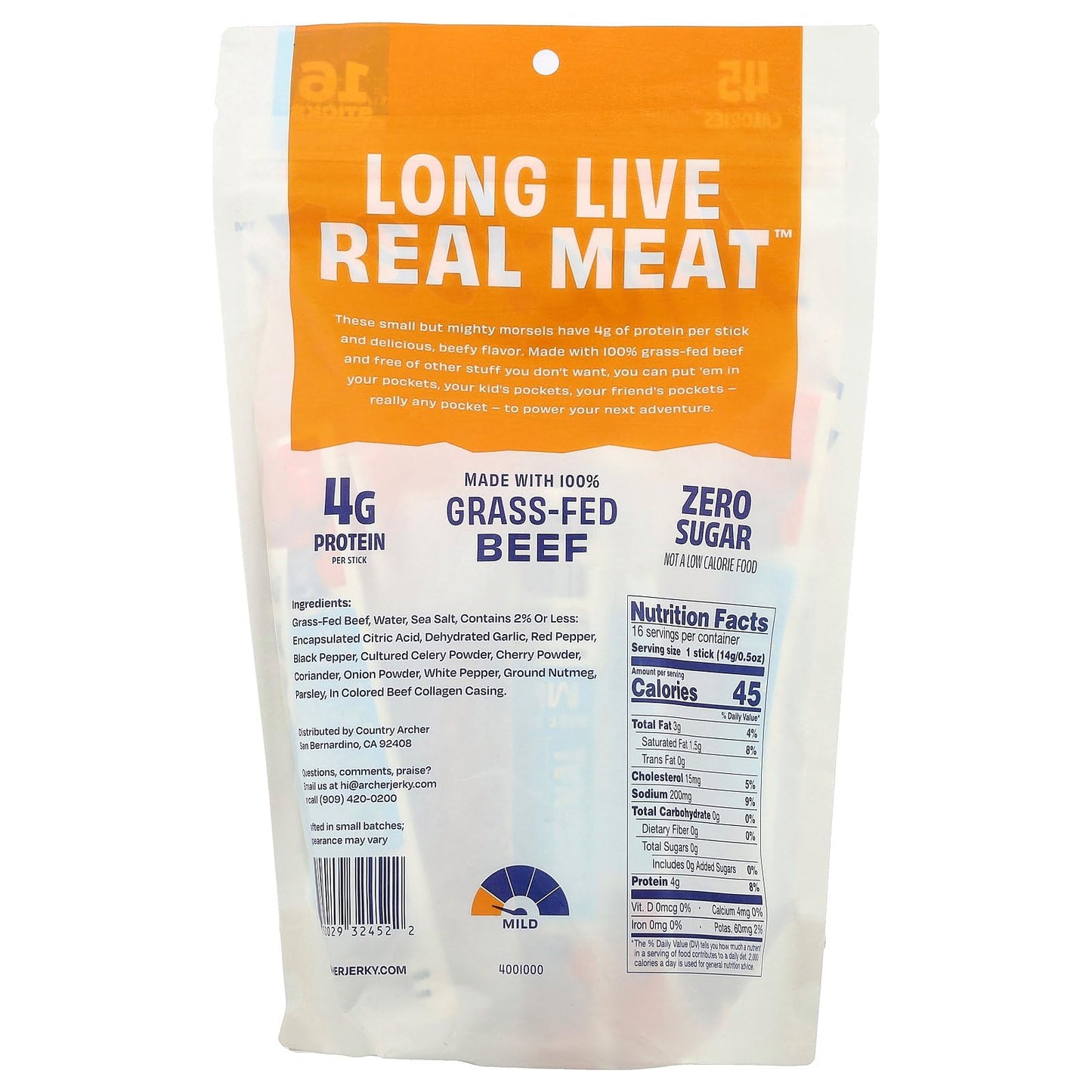 Country Archer Beef Sticks Original 8 OZ