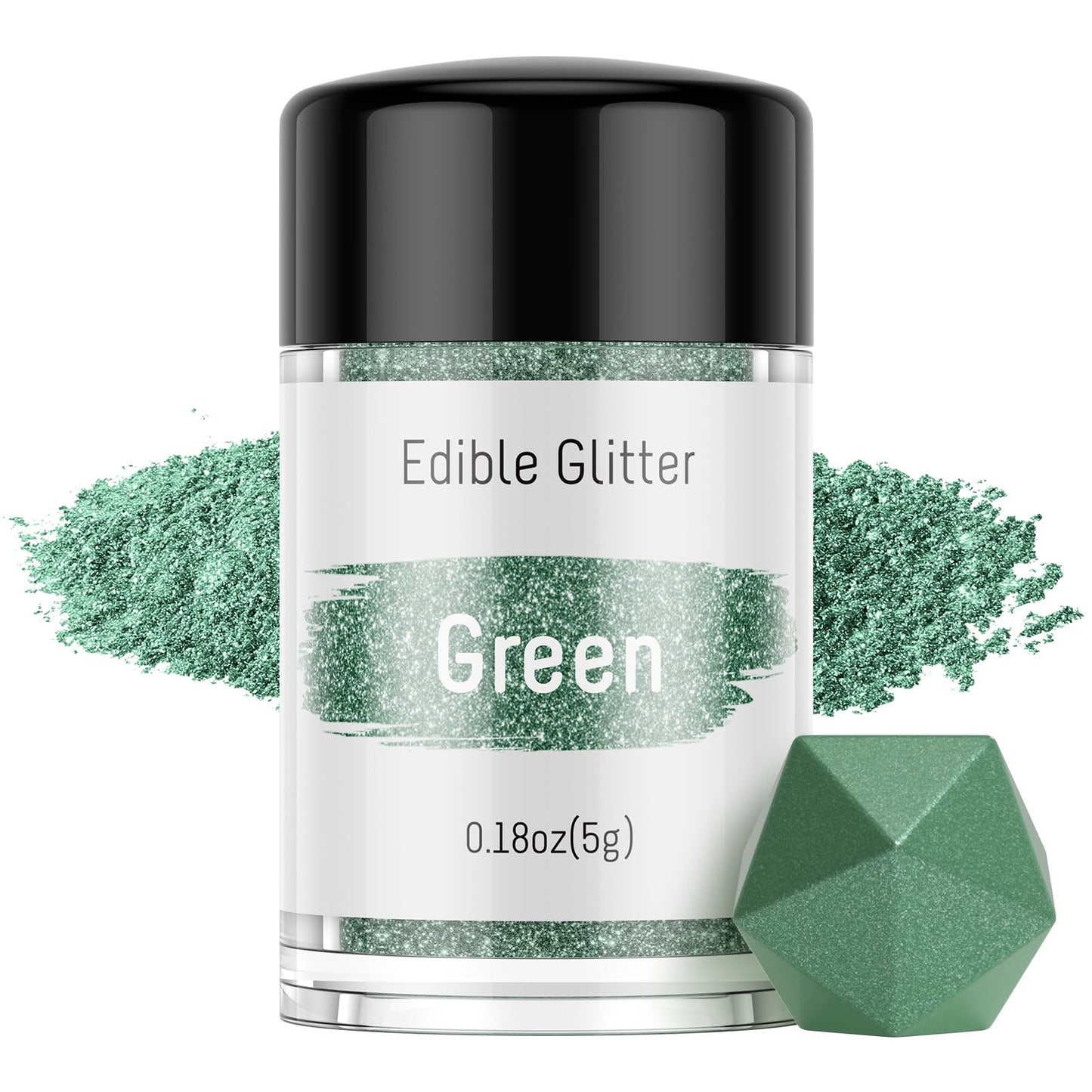 Jelife Green Edible Glitter Dust for Drinks - 5 Grams Food Grade Luster Glitter Dust, Sprinkle on Sparkle Edible Food Glitter fo